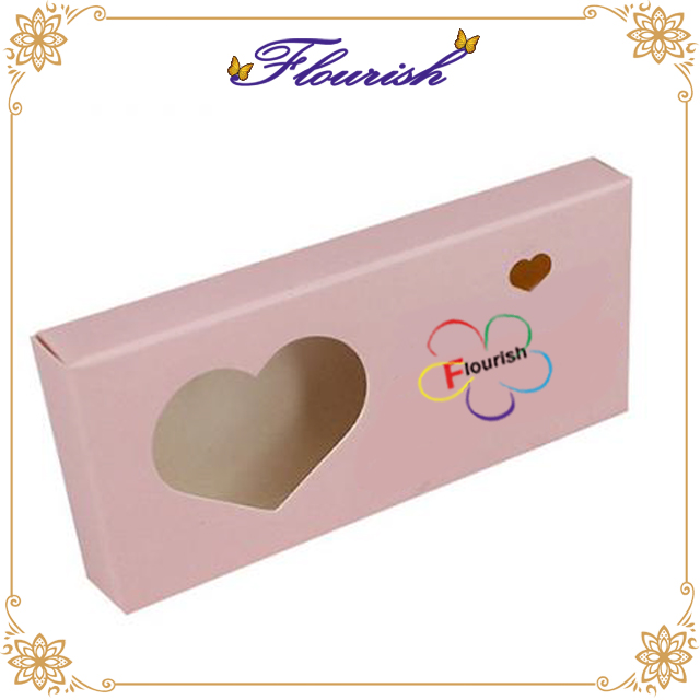 Sweet Pink Art Paper Wimpern Verpackung Herz Fenster Box