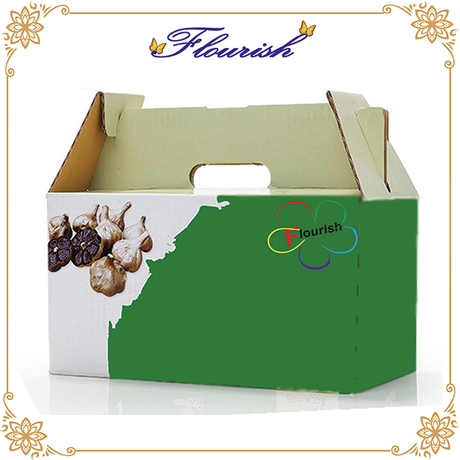 OEM Wellpappe Papier Zwiebel Knoblauch Verpackungsbox mit Träger