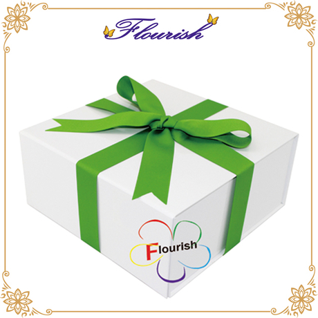 Benutzerdefinierte Logo quadratische Geschenkverpackung aus Pappe mit Band