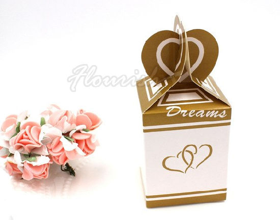 Lovely Heart Design Lila Farbe Pappe Bridemaid Geschenkbox mit Band