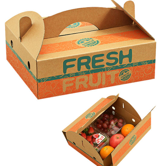 Benutzerdefiniertes Logo aus Wellpappe, das frische Gemüse-Verpackungsbox druckt