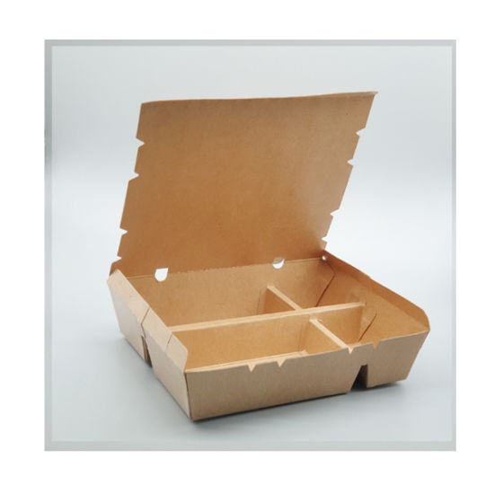 Recycelbare Original-Büro-Brotdose aus braunem Kraftpapier mit Fenster