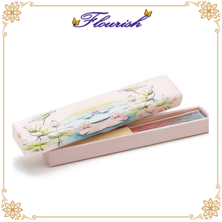 Schöne Blumendruck Mädchen rosa Papier Fan Box