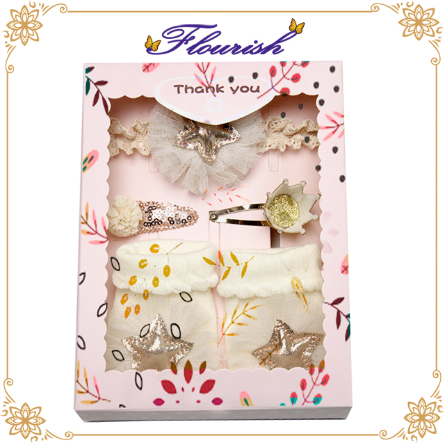 Rosa Mädchen Haarschmuck Haarnadel Box mit Fenster