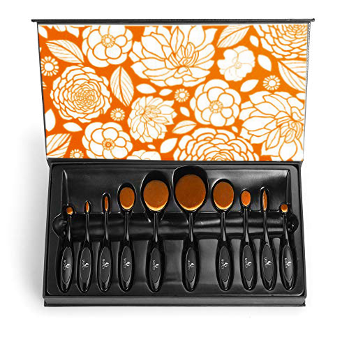 Glitzernde Goldstempel Make-up Pinsel Set Fensterbox